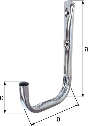 Wandhaken einfach A.150mm STA verz.H.215mm D.18mm GAH 5 Stück