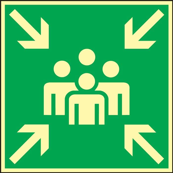 Rettungszeichen BGV A8 L148xB148mm Sammelstelle Ku.