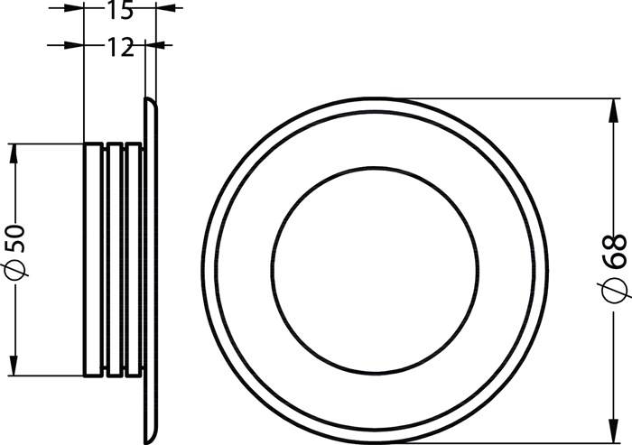 Muschelgr.Alu.silberf.elox.rd.EL.-D.50mm HERMETA
