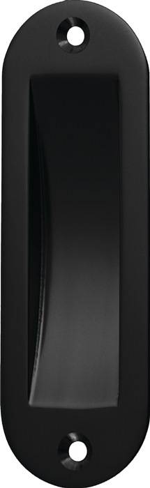 Schiebetürmuschel Alu.schwarz pulv.ov.2xD.5mm L.120mm B.40mm HERMETA
