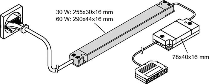 Emotion 1-Kanal Funksteuerung Ser.Frankfurt 230 V 12 V 60 W 6-fach Verteiler L&S