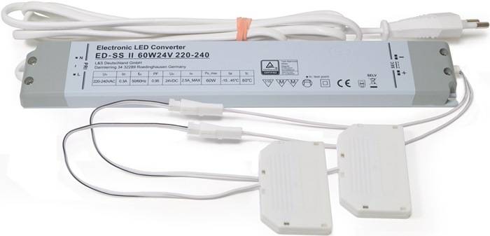 LED-Konverter 230 V 24 V 60 W 2x6-fach Verteiler L&S