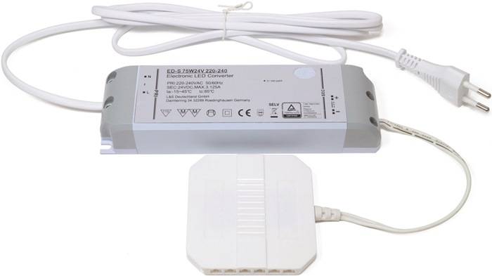 LED-Konverter 230 V 24 V 75 W 12-fach Verteiler L&S
