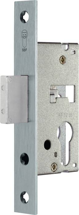 RR-Riegel-Einsteckschloss PZ 24/25mm DIN L/R VA ktg.Stulpl.160mm SSF