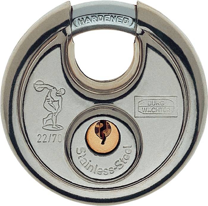 Zylindervorhangschloss 22 70 Schlosskörper-B.70mm VA versch.-schl.BURG-WÄCHTER