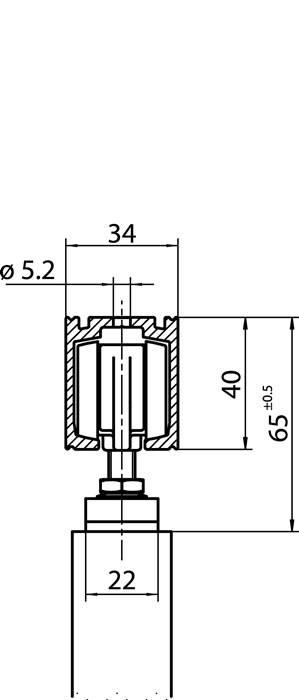 Schiebesyst.Perlan 140 140kg 1650mm EV 1 26-60mm Grundsystem
