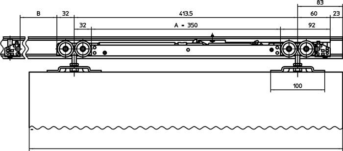 Einzugsdämpfung Perlan 140 SoftStop 80kg EV 1 Erweiterungs-Set 1290-1700mm GEZE