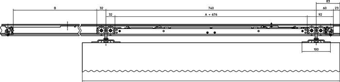 Einzugsdämpfung Perlan 140 SoftStop 80kg EV 1 Erweiterungs-Set 750-1290mm GEZE