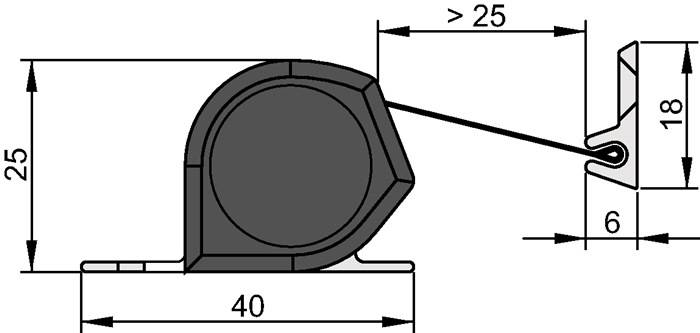 Fingersch.Rollo NR-25 L.1925mm BG silberf.Rollo schwarz ATHMER