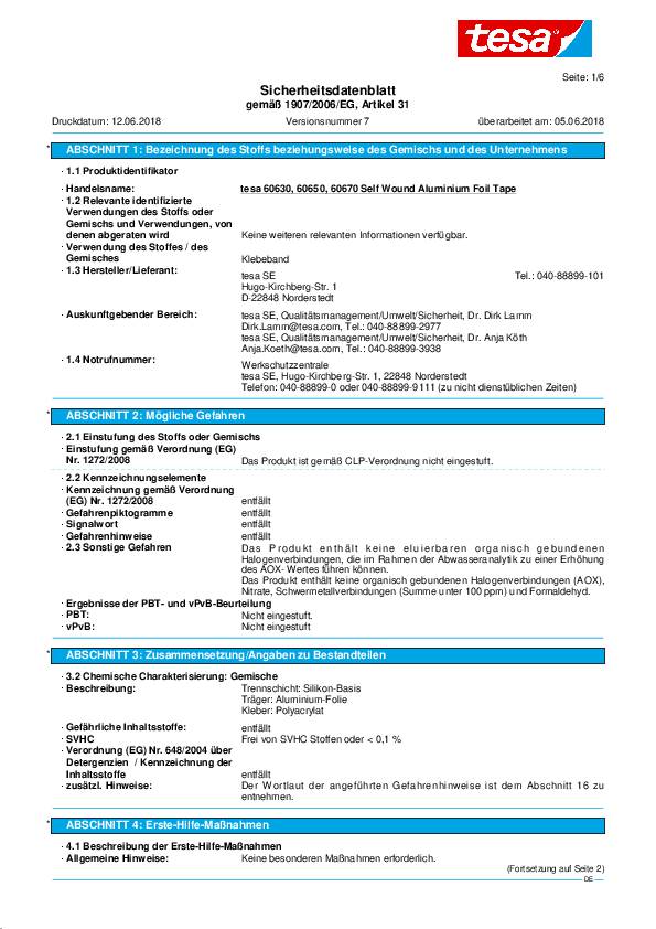 Aluminiumklebeband 60650 o.Liner L.50m B.50mm Rl.TESA 24 Stück