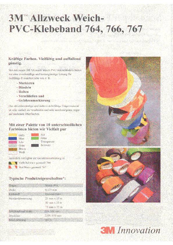 Allzweck-Weich-PVC-Klebeband 764i PVC weiß L.33m B.50,8mm Rl.3M