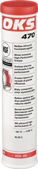 Weißes Allround-Hochleistungsfett OKS 470 weiß NSF H2 400ml Kartusche OKS 10 Kartuschen