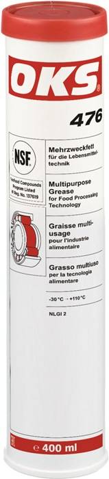 Mehrzweckfett f.die Lebensmitteltechnik OKS 476 400ml weiß NSF H1 Kartusche OKS 10 Kartuschen