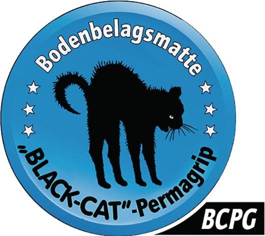 Sicherheits-Bodenbelagsmatte BLACK-CAT Permagrip -BCG- B.1,2m L.2,5m D.8mm blau