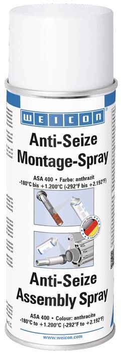 Montagepaste Anti-Seize 400 ml anthrazit Spraydose WEICON 12 Dosen