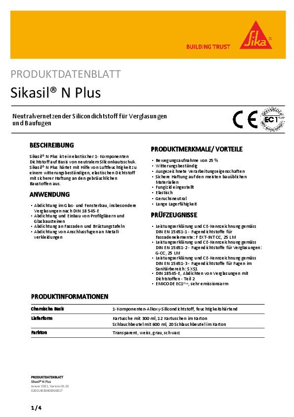 Silicondichtstoff SIKASIL N plus grau 300 ml Kartusche SIKA 12 Kartuschen