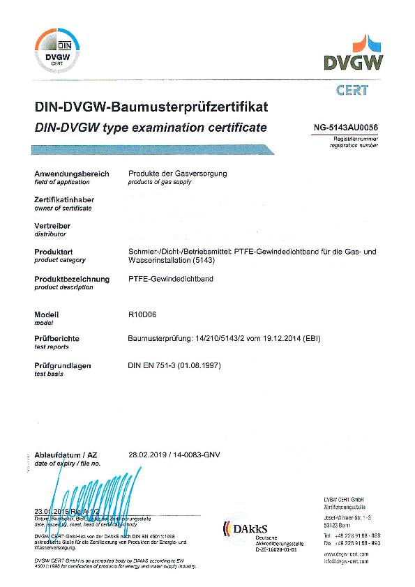 PTFE Dichtband GRp L12m B12mm D0,1mm 100g/m² Rl.ULITH