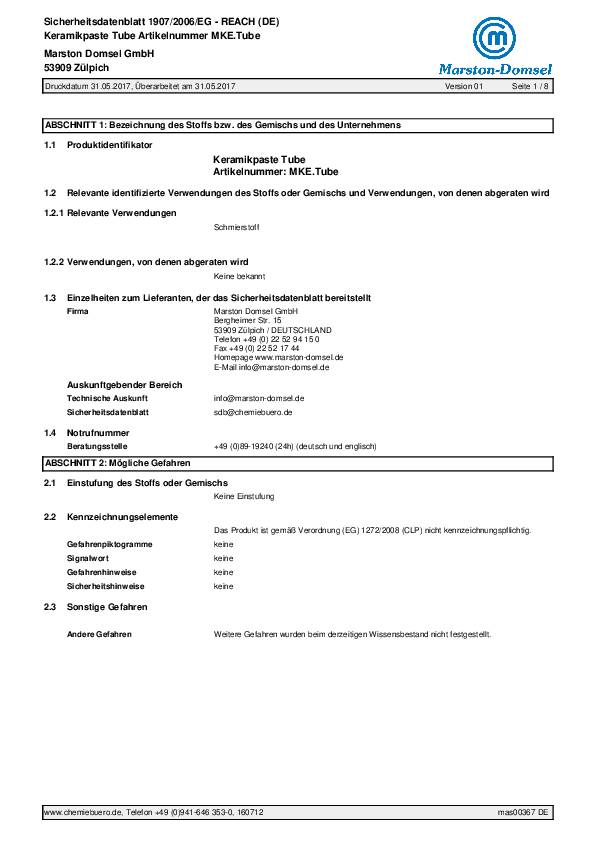 Keramikpaste MD weiß 80g Tube MARSTON 10 Tuben