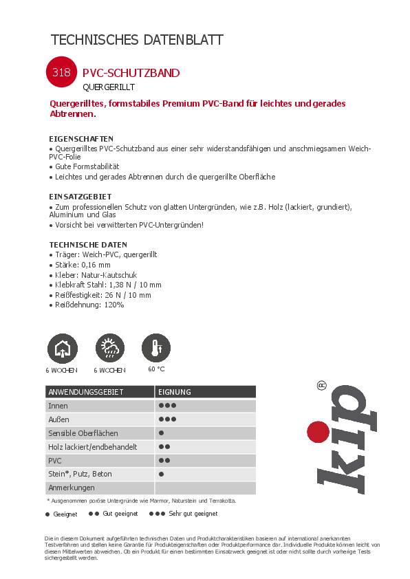 PVC Schutzband 318 weiß L.33m B.50mm Rl.KIP 6 Stück
