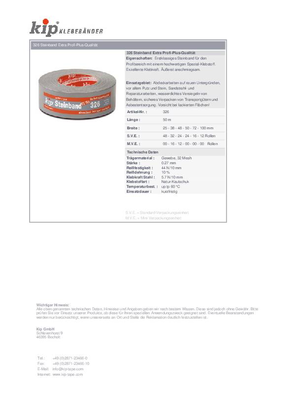 Steinband Extra 326 silber L.50m B.72mm Rl.KIP