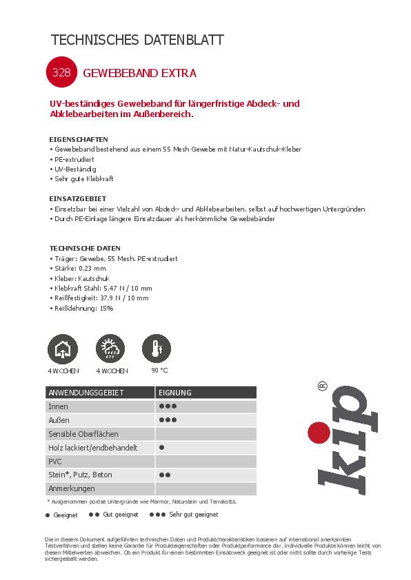 Gewebeband Extra 328 hellgrau L.25m B.30mm Rl.KIP 12 Stück