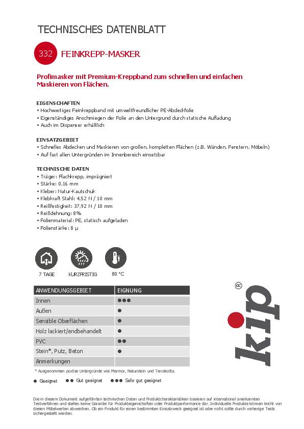Feinkrepp-Masker 332 L.33m B.550mm Rl.KIP 5 Stück