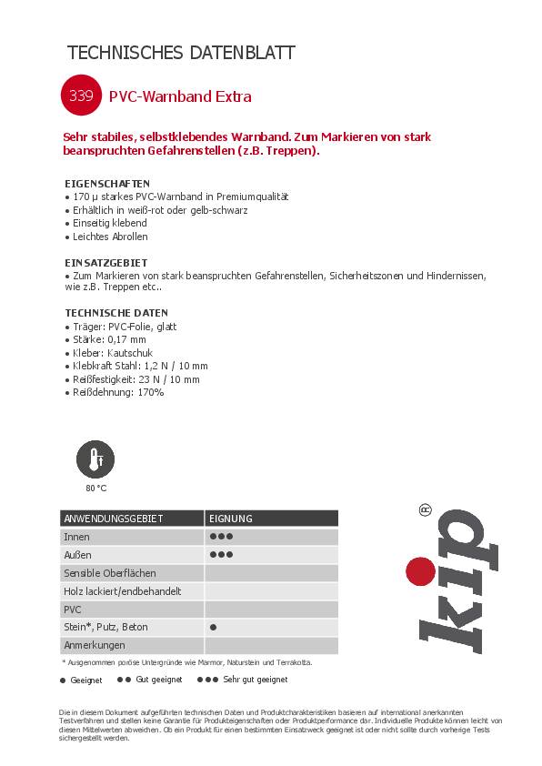 Warnband Extra 339 PVC rot/weiß L.33m B.50mm Rl.KIP 36 Stück