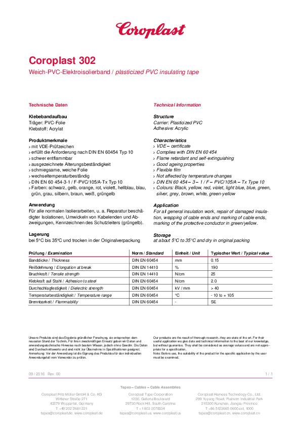 Elektroisolierband 302 rot L.10m B.15mm Rl.COROPLAST 20 Stück