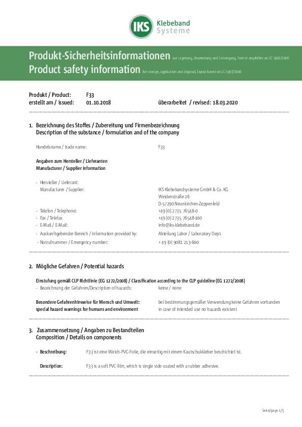 Bodenmarkierungsband F33 PVC schwarz/gelb L.33m B.50mm Rl.IKS 36 Stück