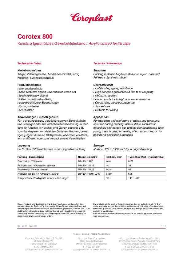 Gewebeklebeband 800 gelb L.25m B.15mm Rl.COROPLAST 20 Stück
