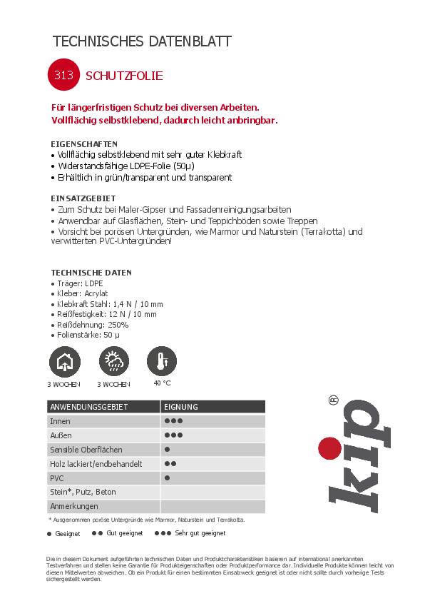 Schutzfolie LDPE 313 grün L.100m B.1000mm Rl.KIP 6 Stück