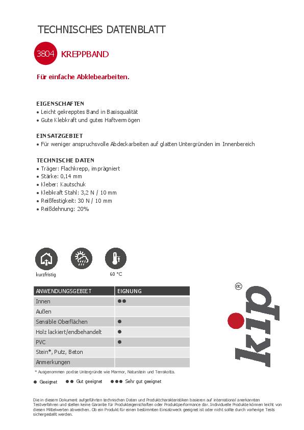 Feinkrepp 3804 MASKING-TEC® leicht gekreppt natur L.50m B.18mm Rl.KIP