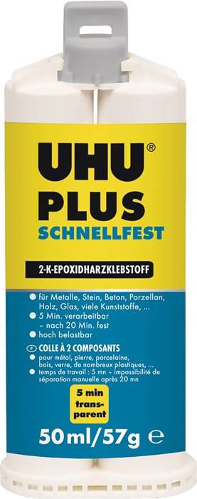 2K-Epoxidharzklebstoff PLUS SCHNELLFEST 57g farblos Doppelkart.UHU 6 Stück