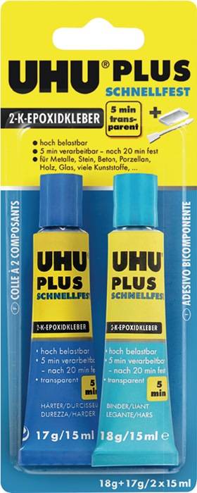 2K-Epoxidharzklebstoff PLUS SCHNELLFEST 35g farblos Tube UHU