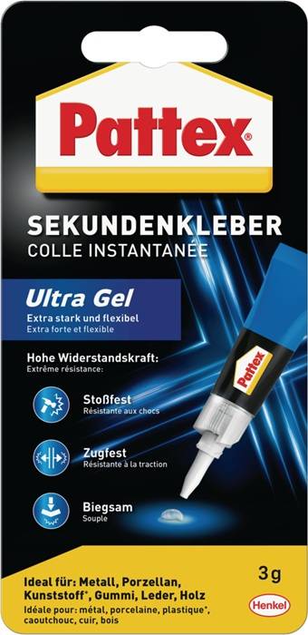 Sekundenkleber Ultra Gel 3g farblos Tube PATTEX 12 Tuben