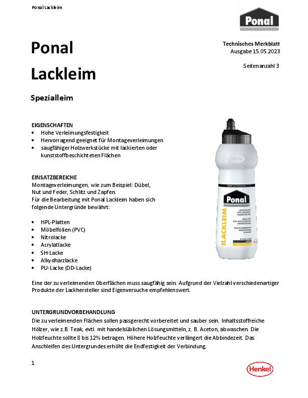 Lackleim Ponal 400g Flasche PONAL 12 Stück
