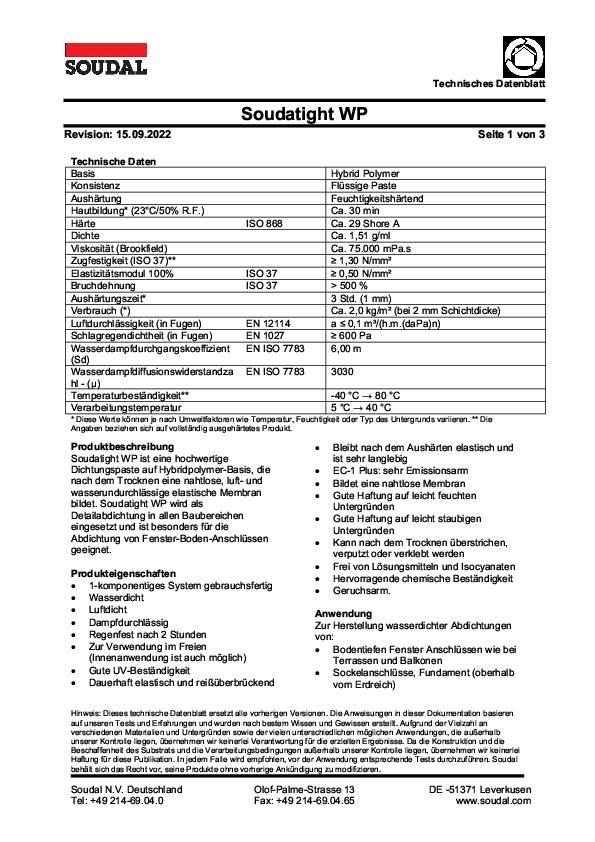 Flüssigfolie SOUDATIGHT WP grau 5kg Eimer SOUDAL