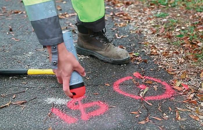 Baustellenmarkierspray FLUO TP leuchtgrün 500 ml Spraydose SOPPEC 12 Dosen
