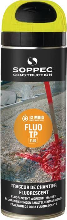Baustellenmarkierspray FLUO TP leuchtgelb 500 ml Spraydose SOPPEC 12 Dosen