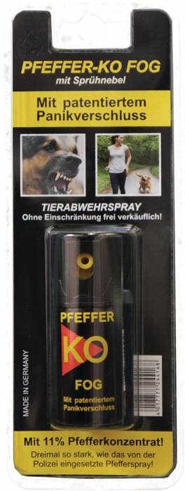 Tierabwehrspray PFEFFER-KO FOG 40 ml m.Gürtelclip Spraydose BALLISTOL 6 Dosen