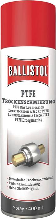 PTFE Trockenschmierung farblos/weißlich n.dem Trocknen 400ml Spraydose BALLISTOL 6 Dosen