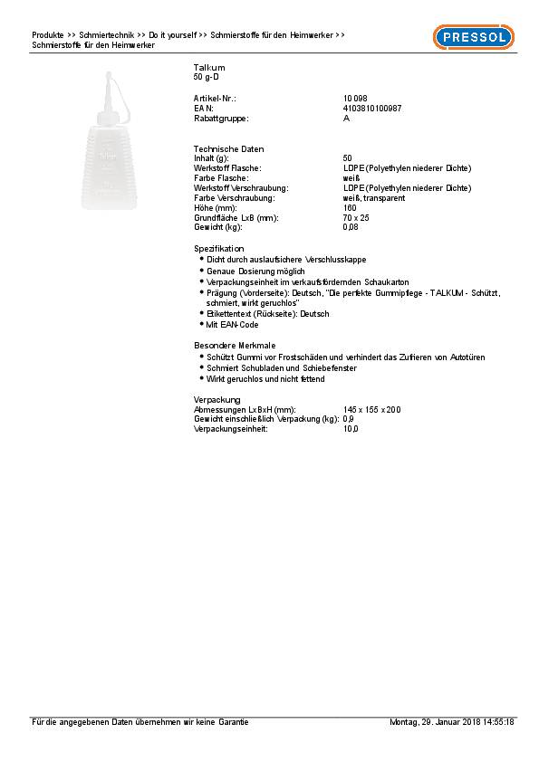 Talkum 50g Spritzkännchen PRESSOL