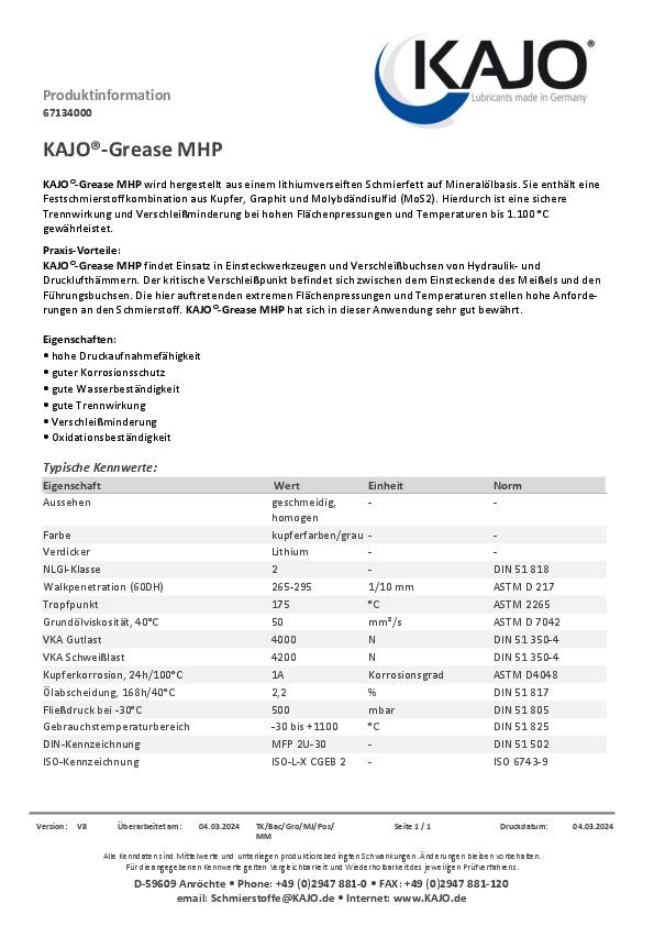 Meißelhammerpaste 500g kupferfarben/grau Schraubkartusche KAJO 20 Kartuschen