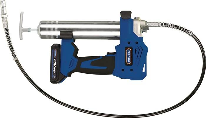 Akkufettpresse PROFESSIONAL 20 V/2,0 Ah f.400g Fettkart. DIN 1284 od.loses Fett