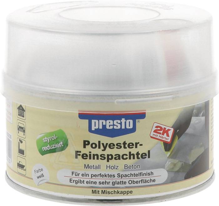 2K-Feinspachtel prestolith® weiß,Härter rot 500g Dose PRESTO 6 Dosen