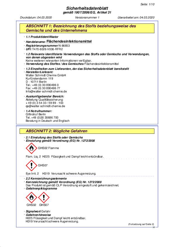 Flächendesinfektionsmittel 500ml Sprühflasche ROBBYROB 12 Stück