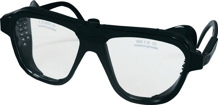 Schutzbrille EN 166 Bügel schwarz,Scheibe klar Nylon,Glas