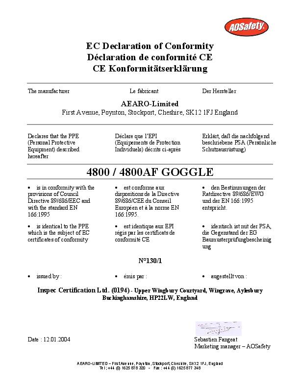 Vollsichtschutzbrille Bud 48 AF EN 166 Scheibe klar PC 3M