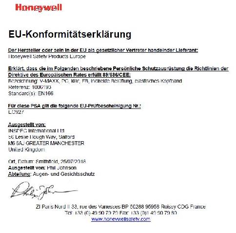 Vollsichtschutzbrille V-MAXX EN 166 Rahmen klar,Scheibe klar PC 10 Stück/VE 10 Stück