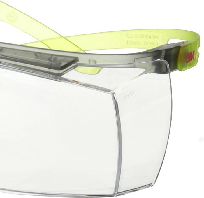 Schutzbrille SecureFit 3700 EN 166-1FT Bügel grau/lindgrün,Scheibe klar PC 3M